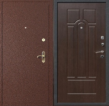 Входная железная дверь с МДФ и порошковым напылением в квартиру